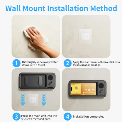 Eary Shower Phone Holder Waterproof 360°Rotation Shower Phone Case  Cover Mount Stand for Bathroom Wall Mirror Kitchen